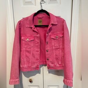 GAP Barbie Pink Cropped Denim Jacket